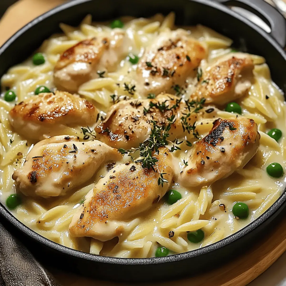 Creamy Orzo With Chicken
