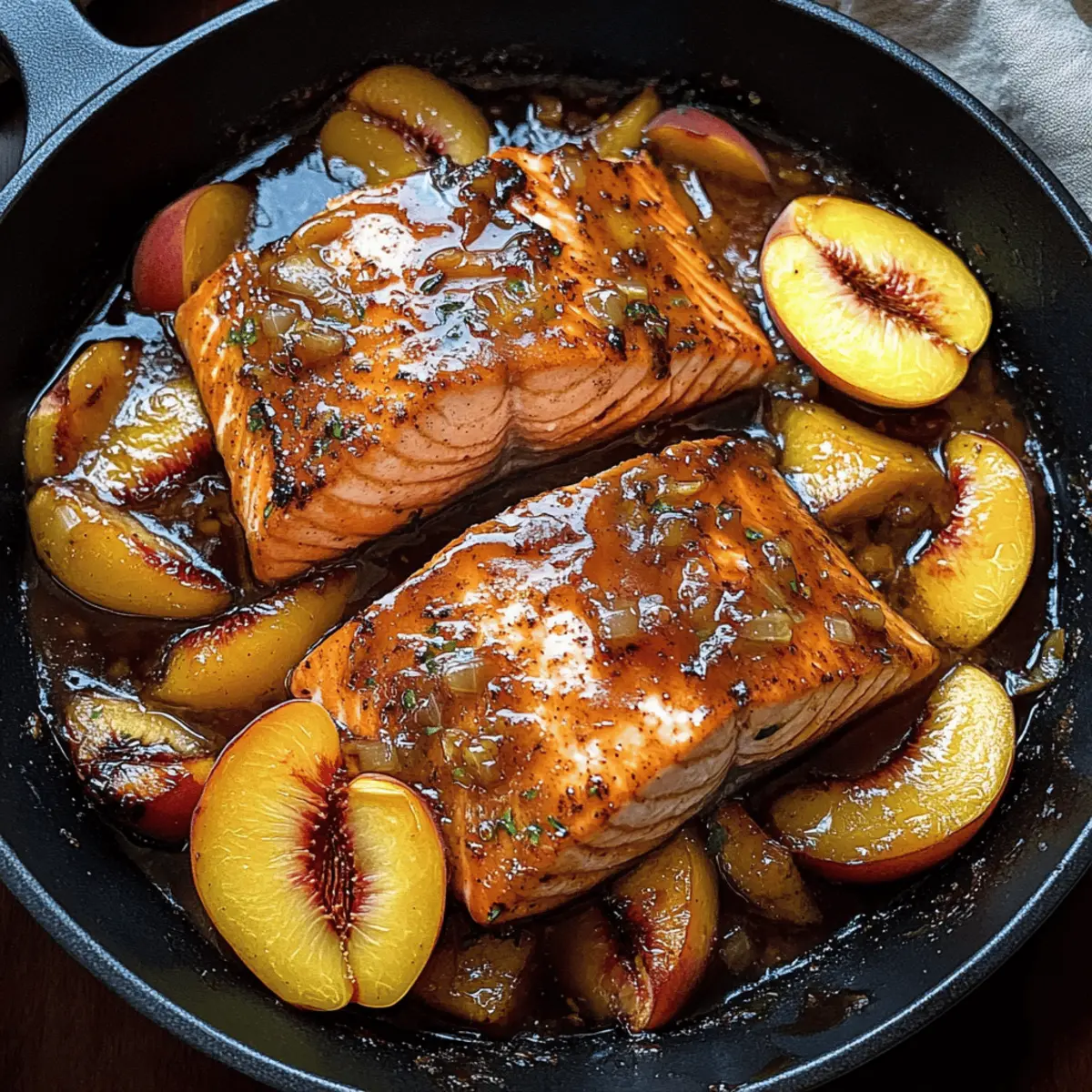Bourbon Peach Roasted Salmon