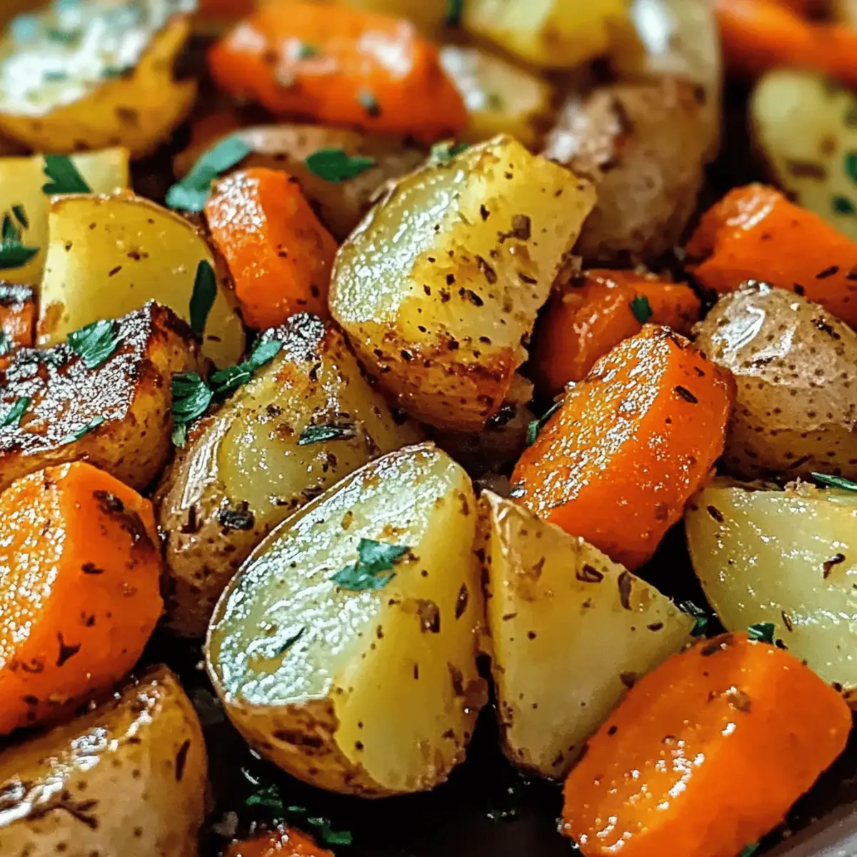 Garlic Herb Roasted Potatoes, Carrots, and Zucchini