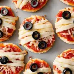 Halloween Mini Mummy Pizzas