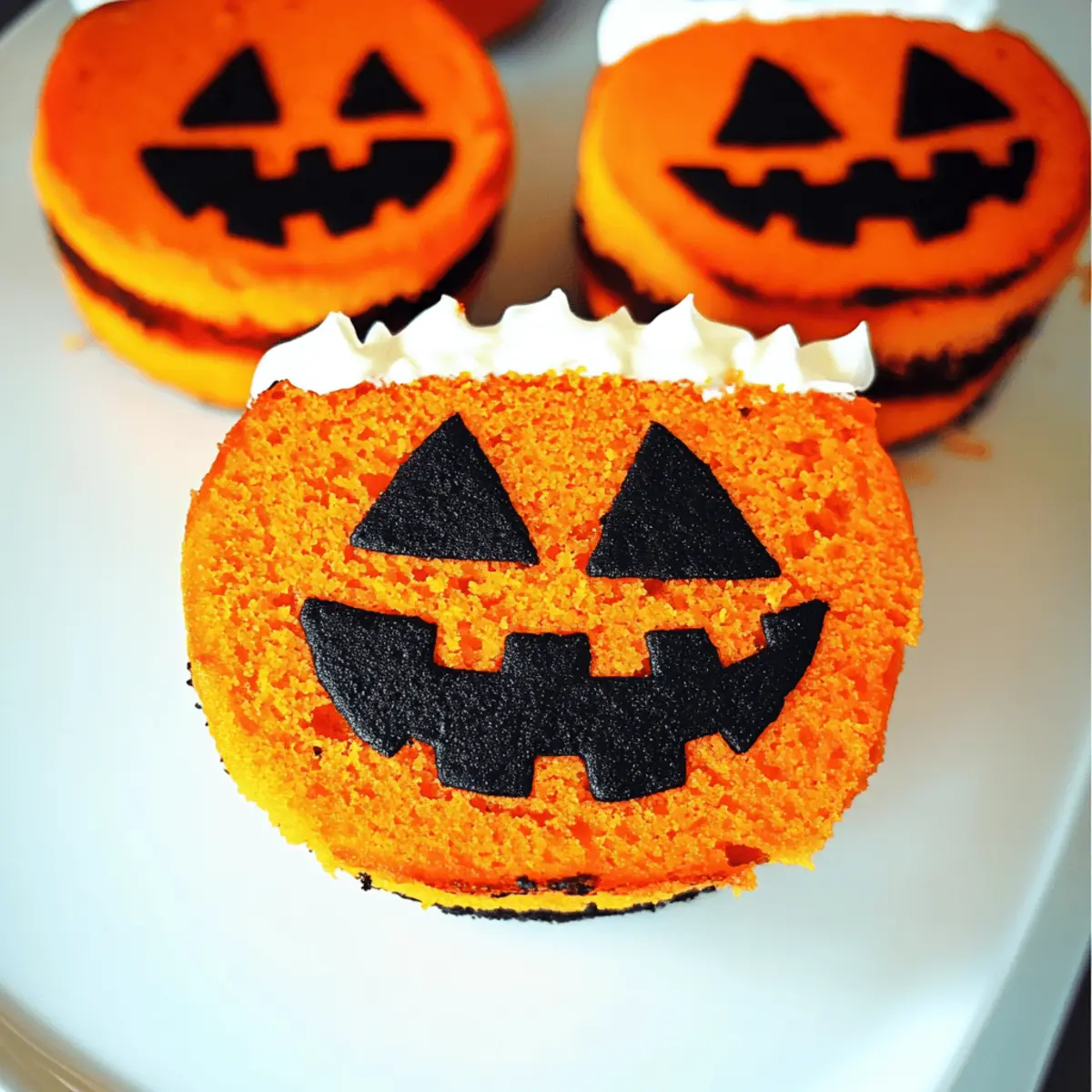 Mini Jack-O-Lantern Designed Sponge Cakes