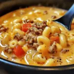 One-Pot Macaroni Cheeseburger Soup No Velveeta