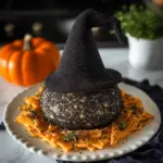 White Cheddar Witch Hat Halloween Cheese Ball