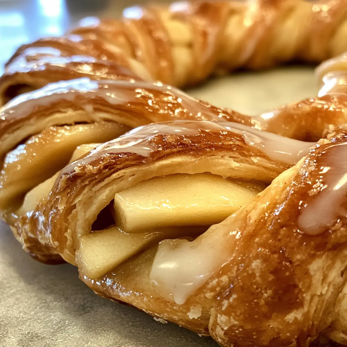 Apple Kringle with Vanilla Glaze