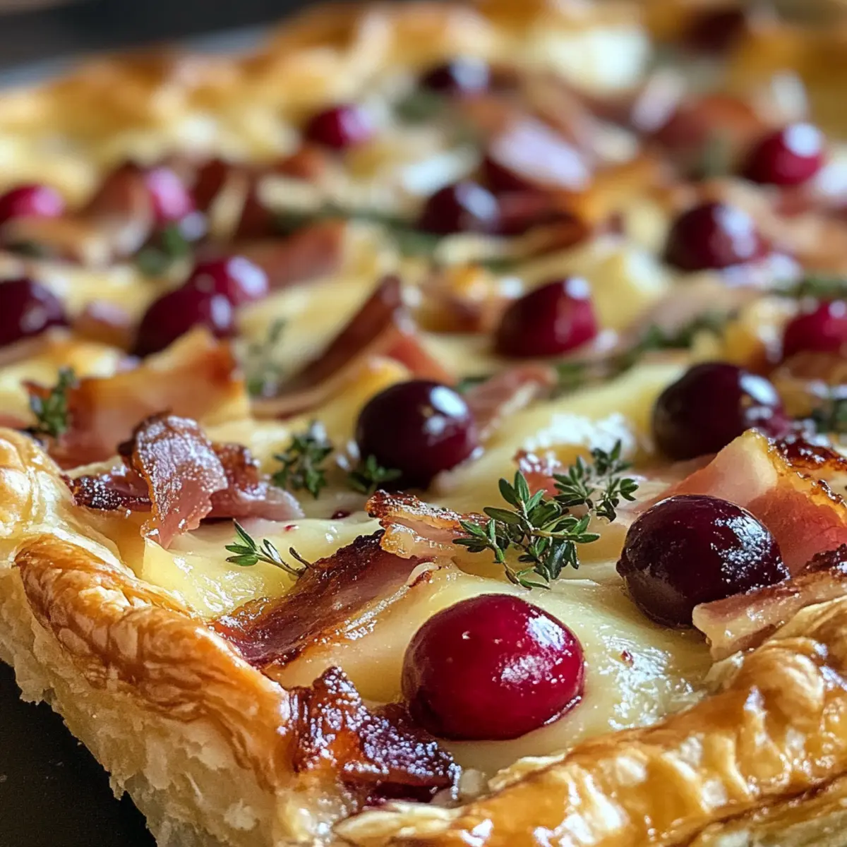Cranberry Brie Tart with Pancetta & Thyme