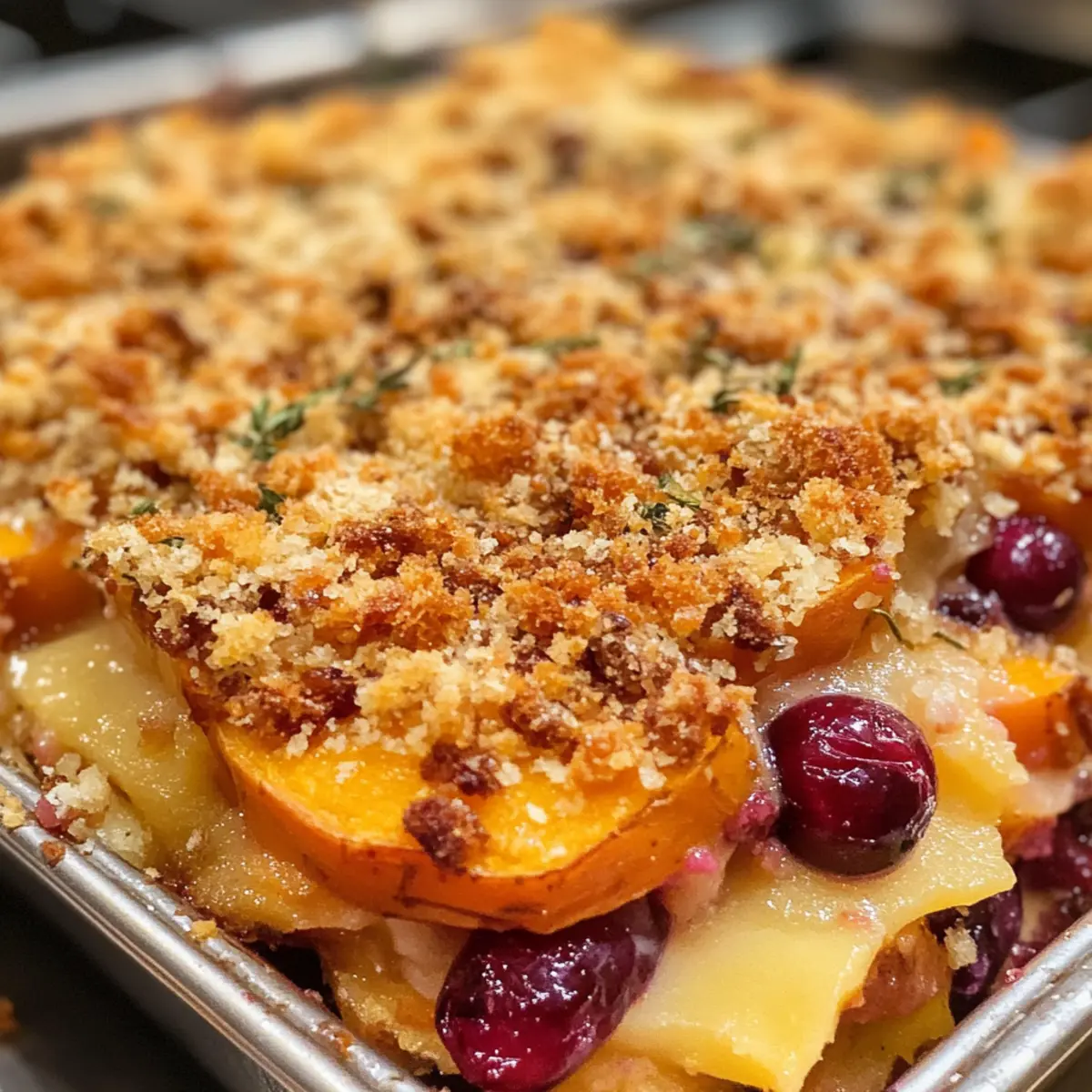 Sweet Potato & Cranberry Gratin