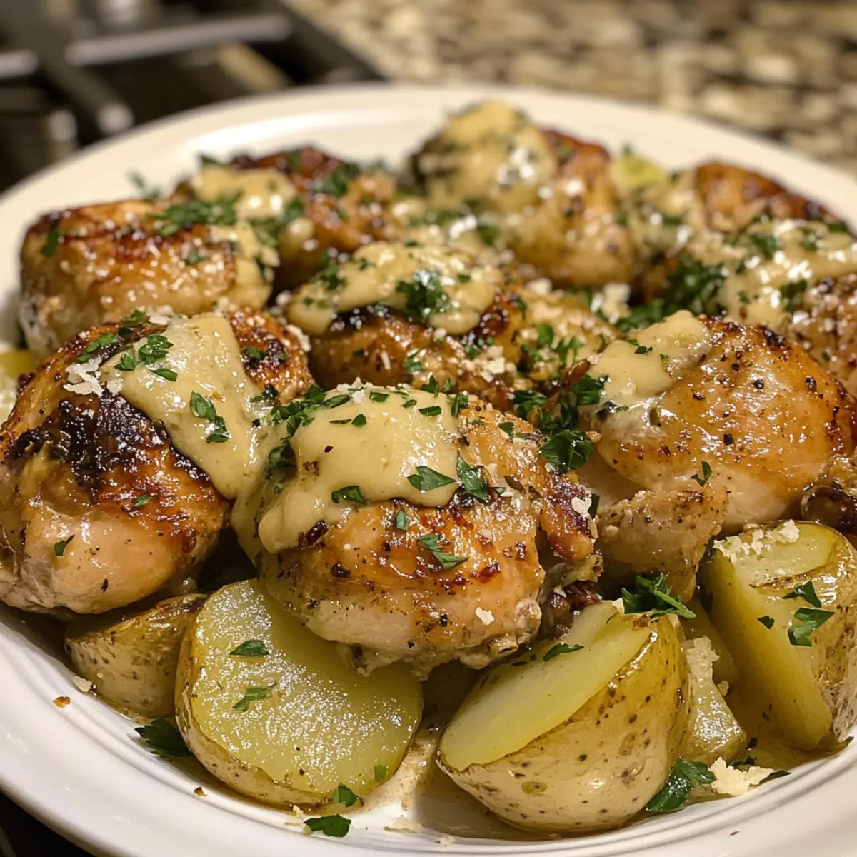 Garlic Parmesan Crockpot Chicken and Potatoes
