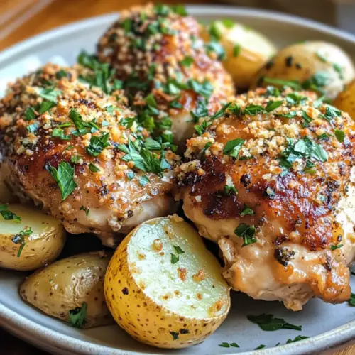Garlic Parmesan Crockpot Chicken and Potatoes