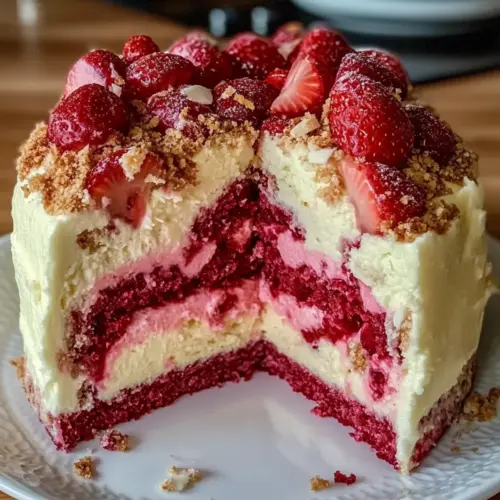 Strawberry Earthquake Cake