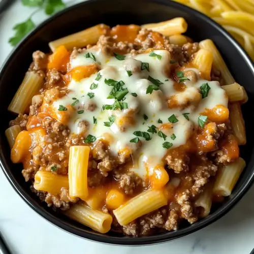 Creamy Rotel Pasta with Ground Beef