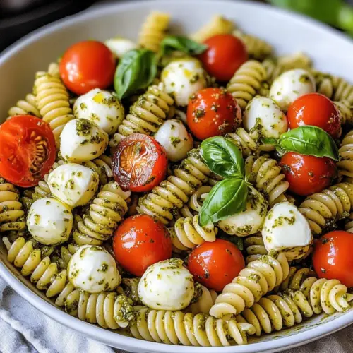 Pesto Caprese Pasta Salad
