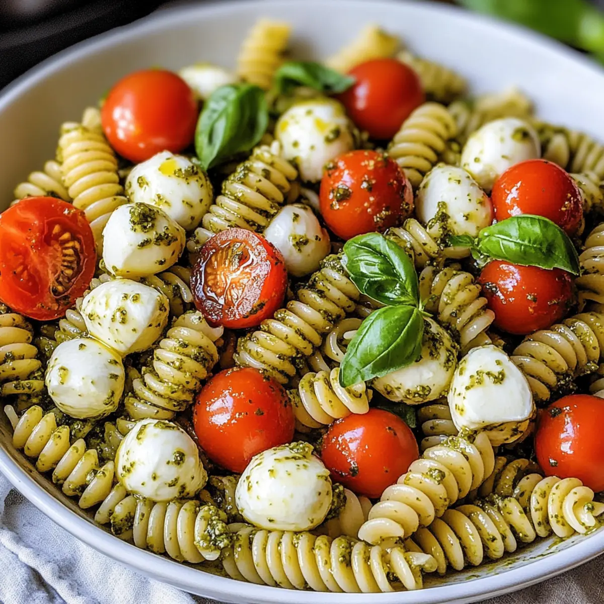 Pesto Caprese Pasta Salad
