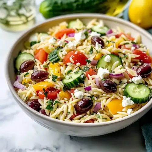 Vegetarian Greek Orzo Pasta Salad