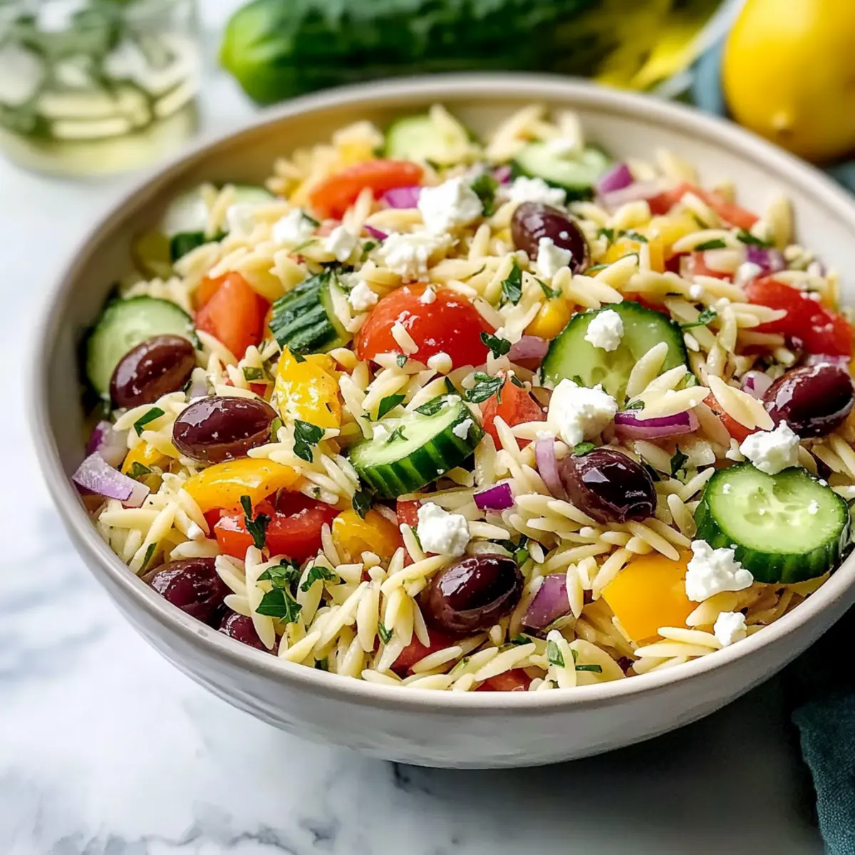 Vegetarian Greek Orzo Pasta Salad