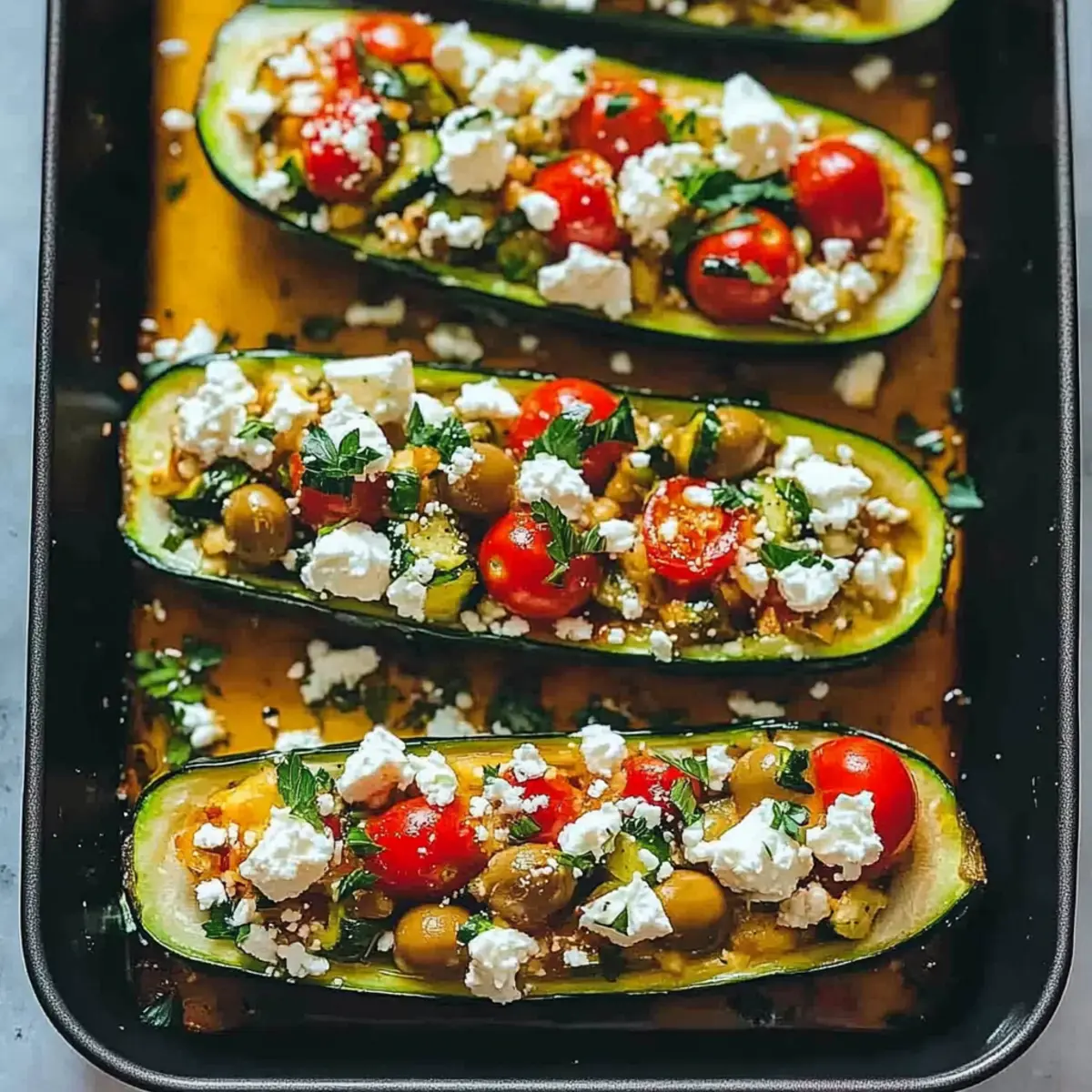 Mediterranean Stuffed Zucchini