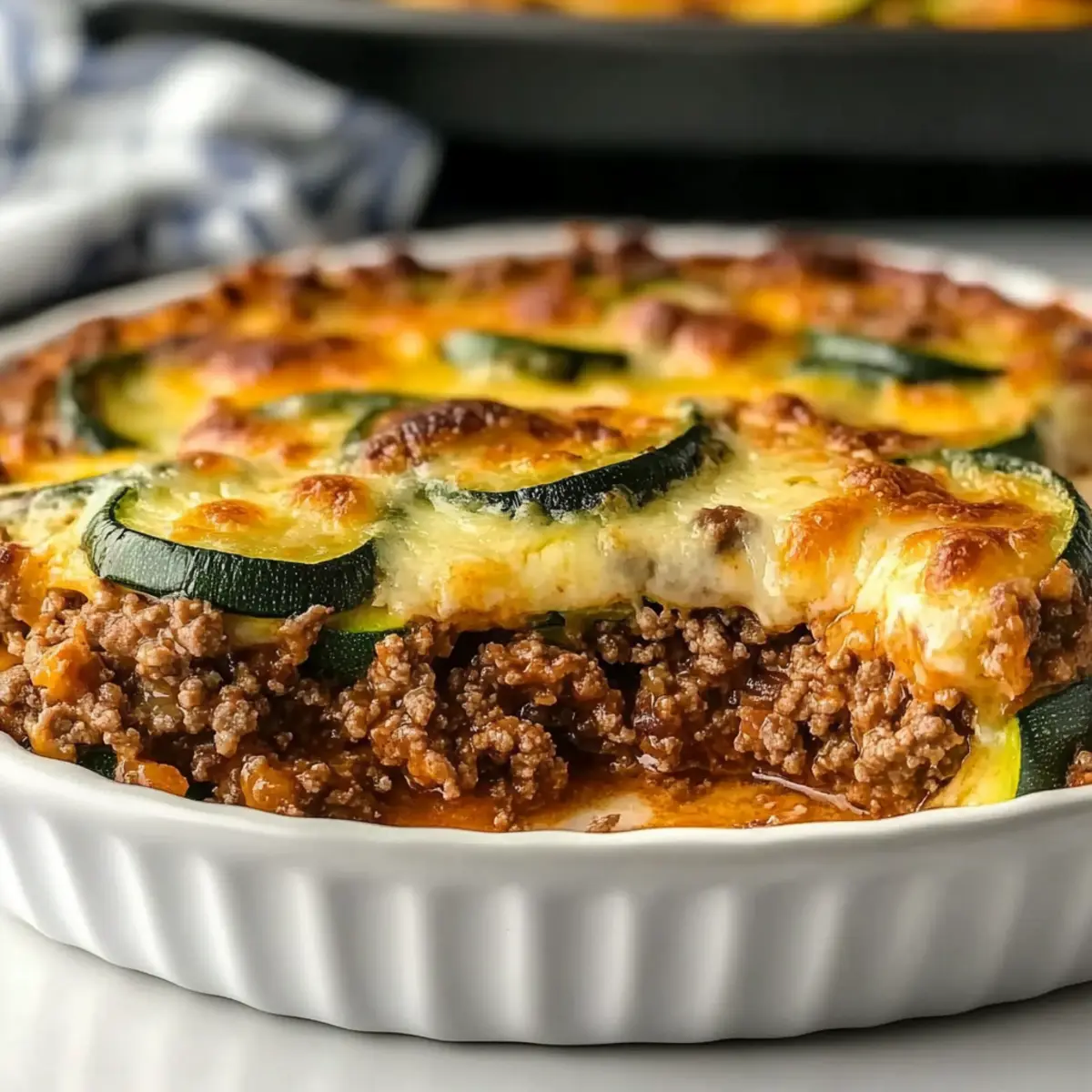 Low-Carb Ground Beef Zucchini Bake