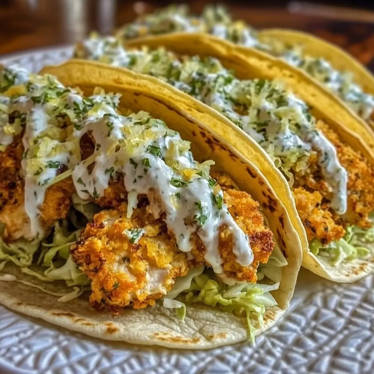 Dill Pickle Ranch Smash Chicken Tacos