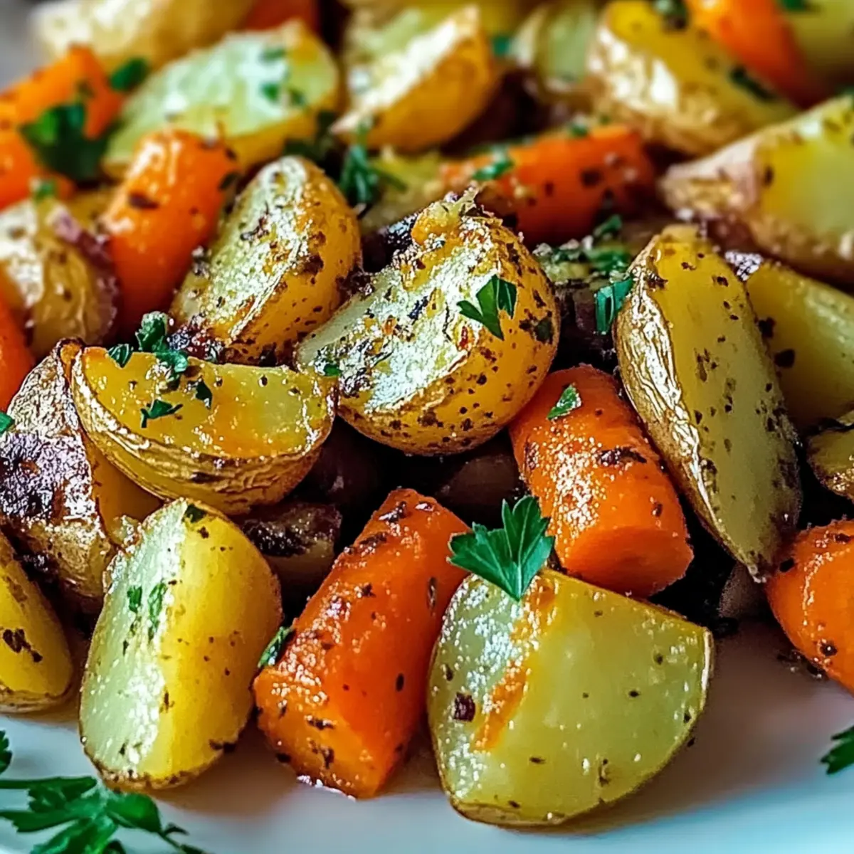 Garlic Herb Roasted Potatoes, Carrots, and Zucchini