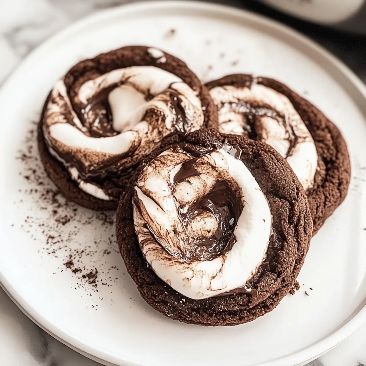 Chocolate Marshmallow Swirl Cookies