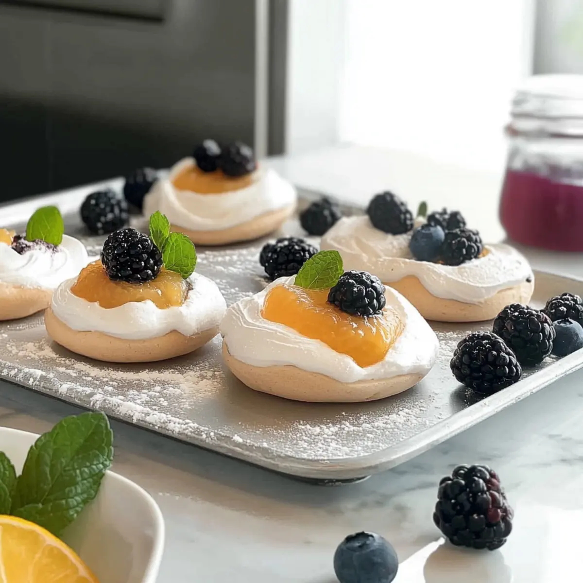 Mini Meringues with Lemon Curd