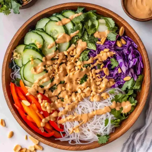 Spring Roll Salad with Peanut Sauce