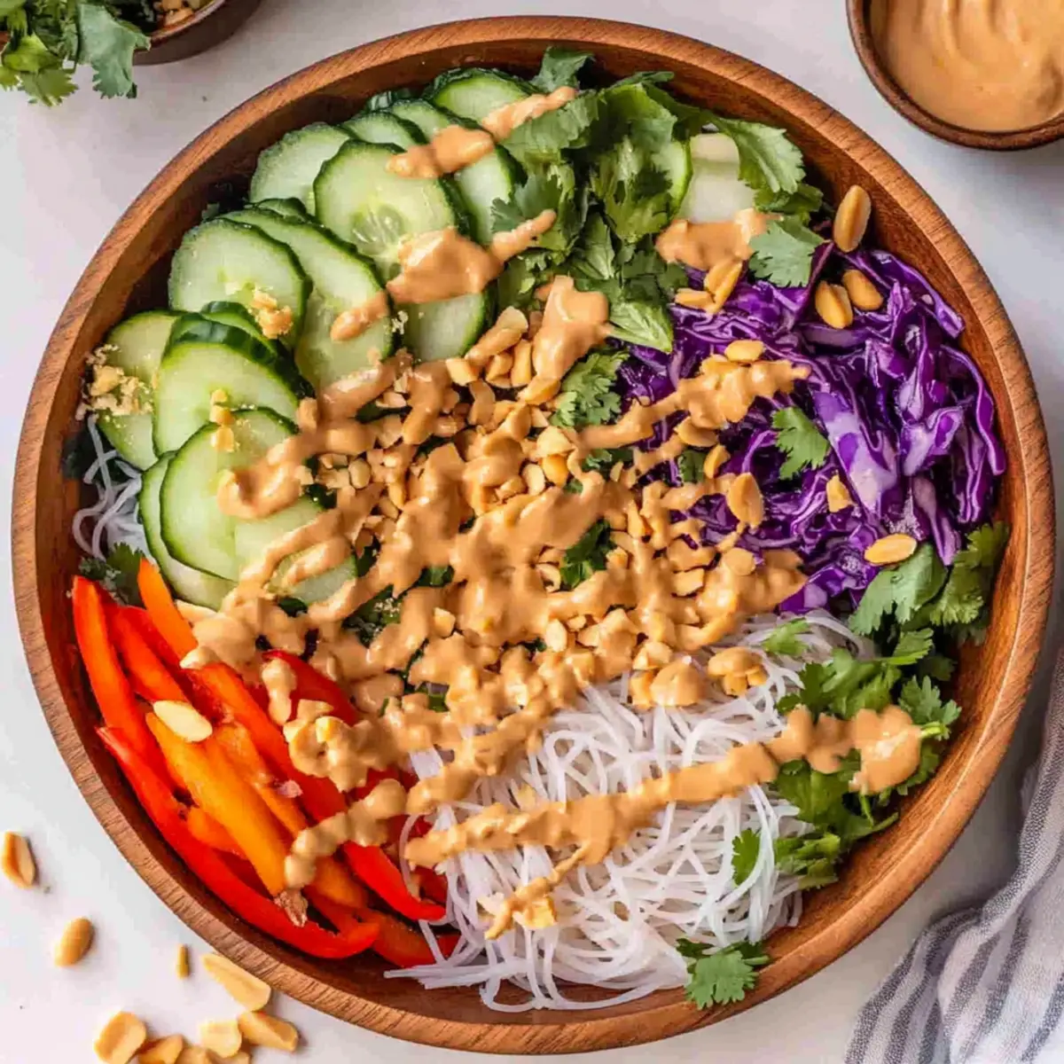 Spring Roll Salad with Peanut Sauce