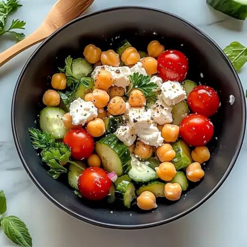 Cheese and Chickpeas Salad
