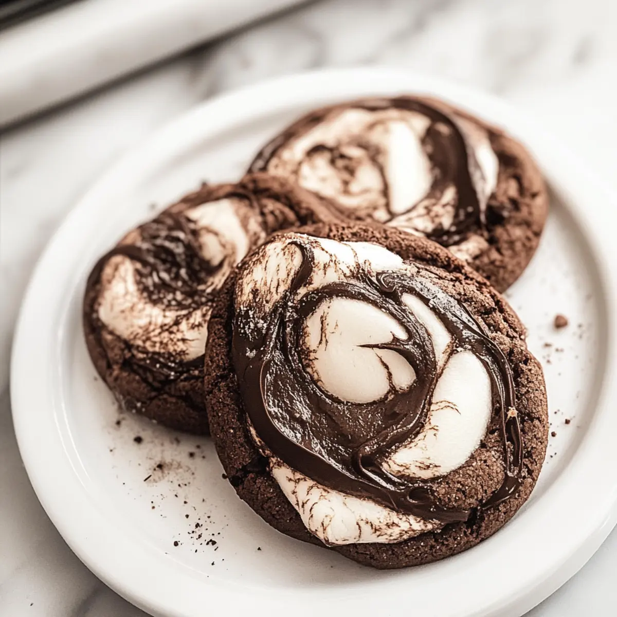 Chocolate Marshmallow Swirl Cookies