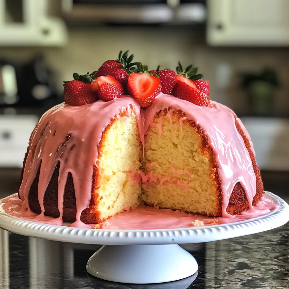 Strawberry Milkshake Pound Cake