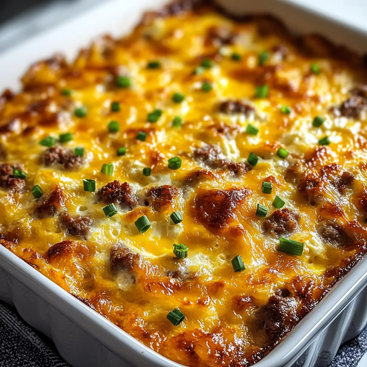 Sausage, Egg, and Cream Cheese Hashbrown Casserole
