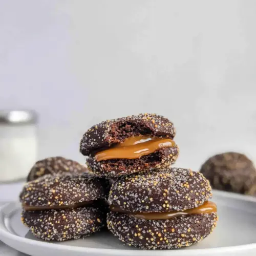 Caramel Chocolate Sandwich Cookies