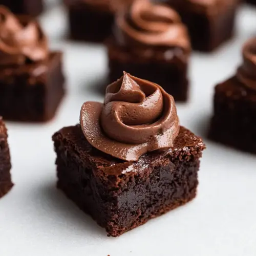 Brownie Bites with Whipped Chocolate Ganache