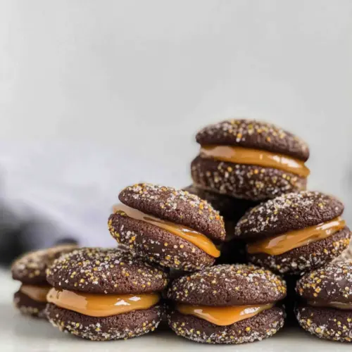 Caramel Chocolate Sandwich Cookies