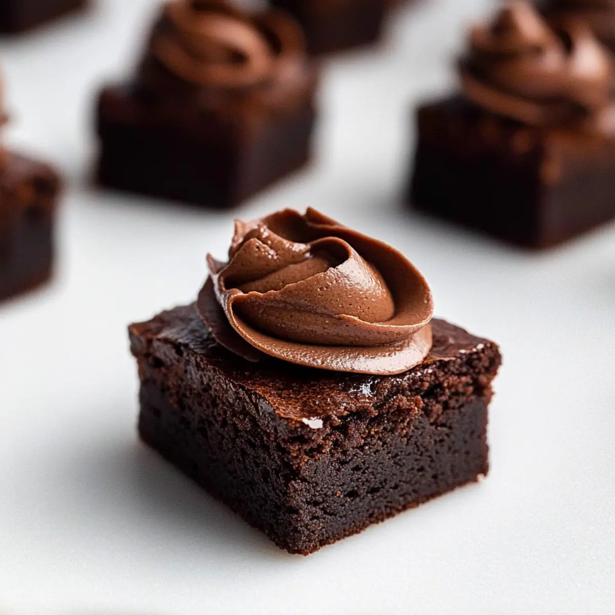 Brownie Bites with Whipped Chocolate Ganache