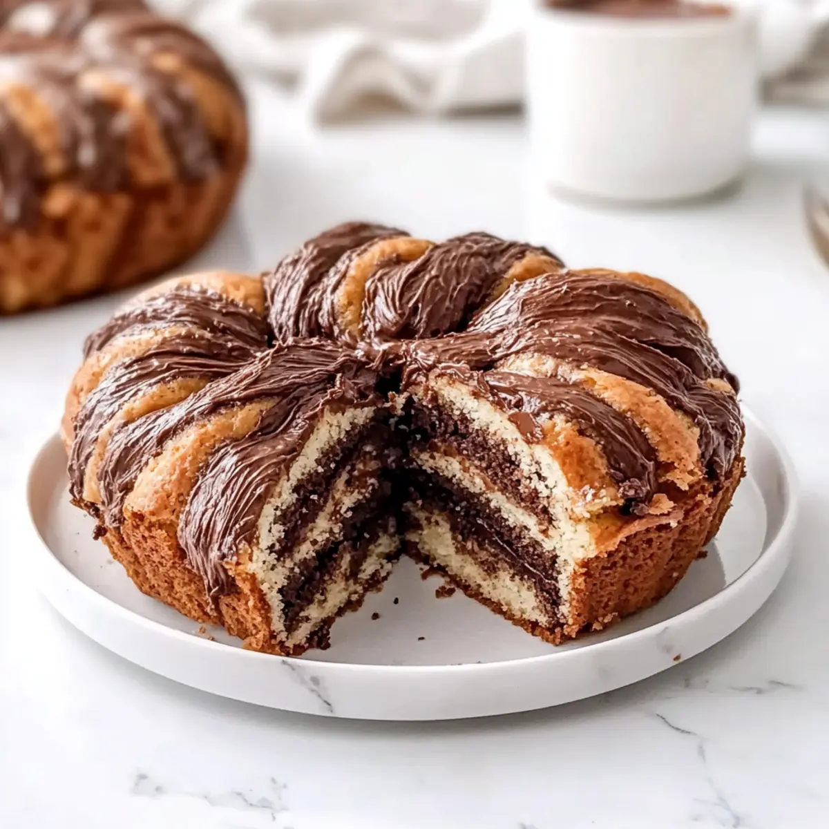 Cocoa and Nutella Yeast Cake