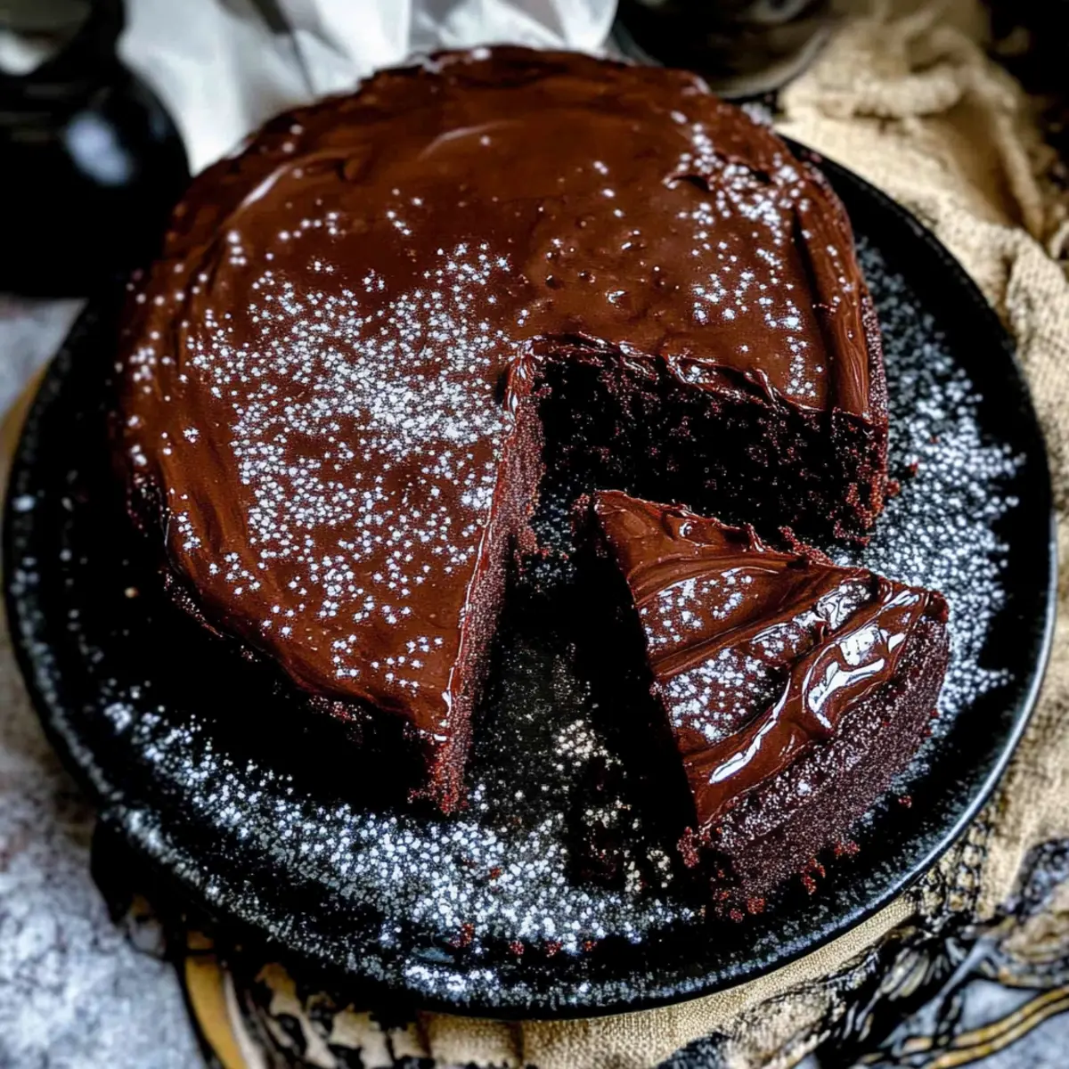 Dark Chocolate Whiskey Cake