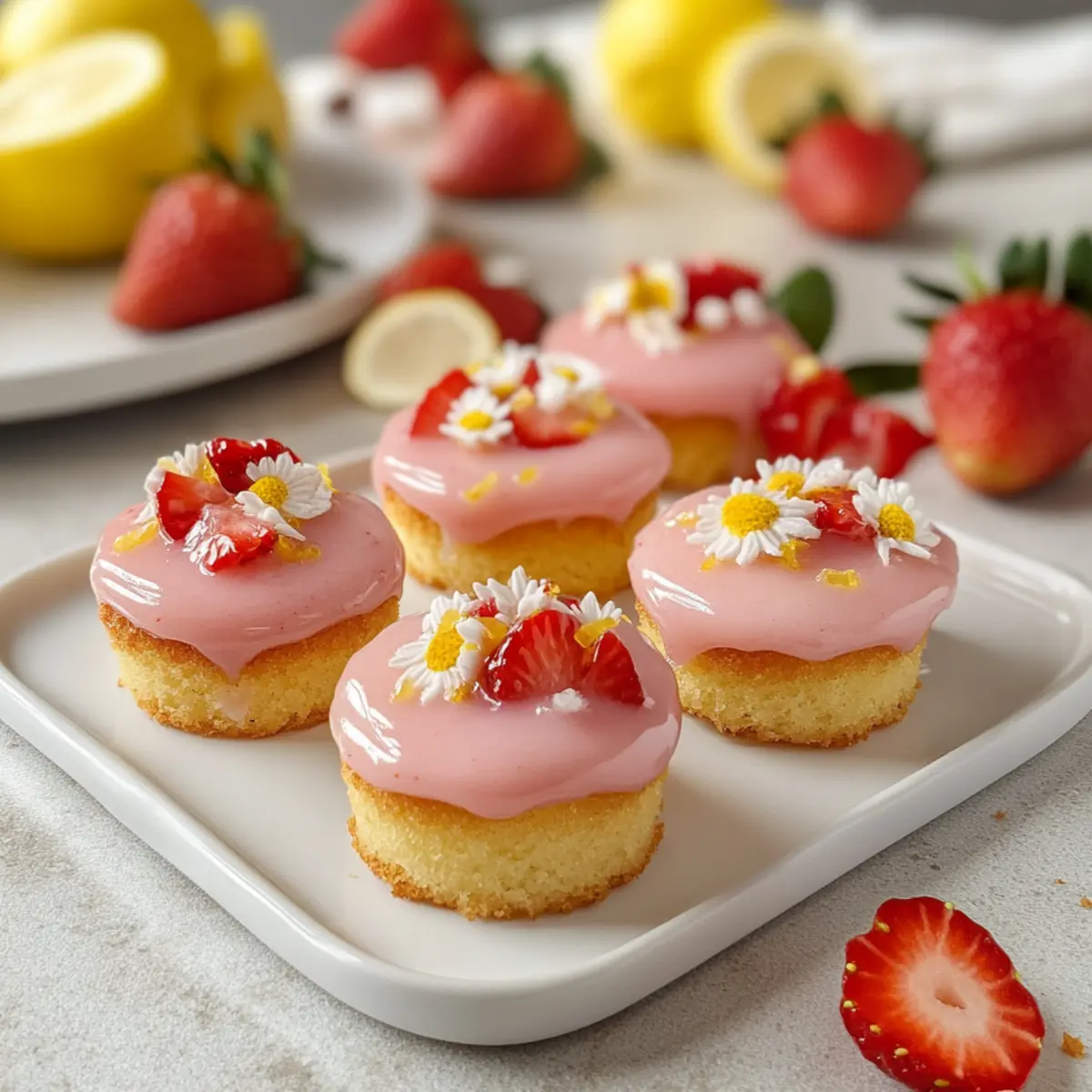 Strawberry Lemonade Cake Bites