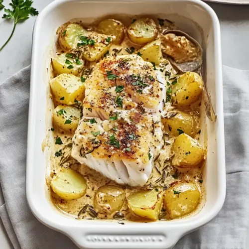Cod & Potatoes in Rosemary Cream Sauce