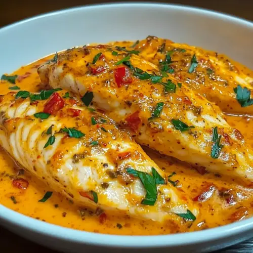 Tilapia in Roasted Pepper Sauce
