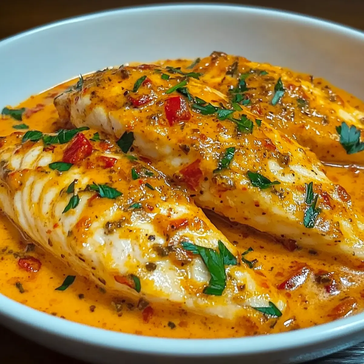 Tilapia in Roasted Pepper Sauce
