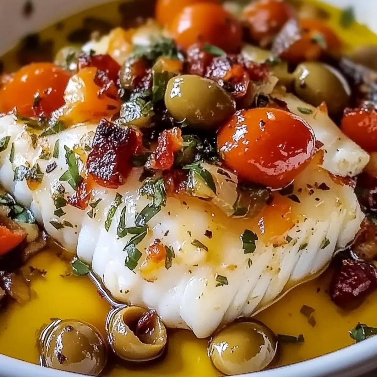 Mediterranean Baked Cod with Olives