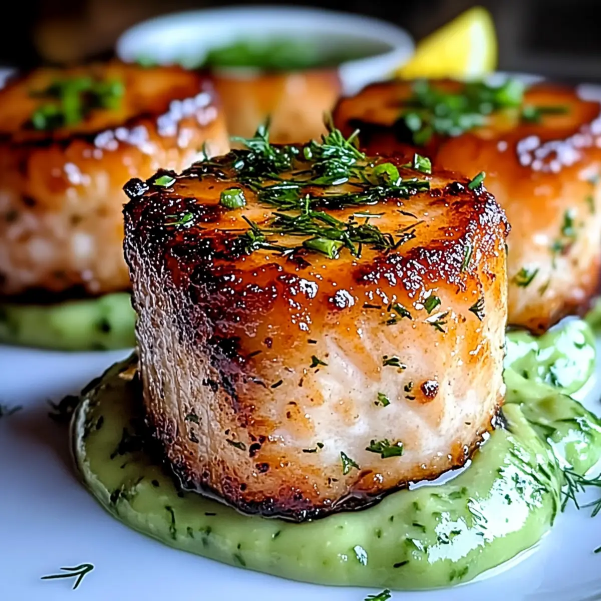 Salmon Balls Avocado Sauce