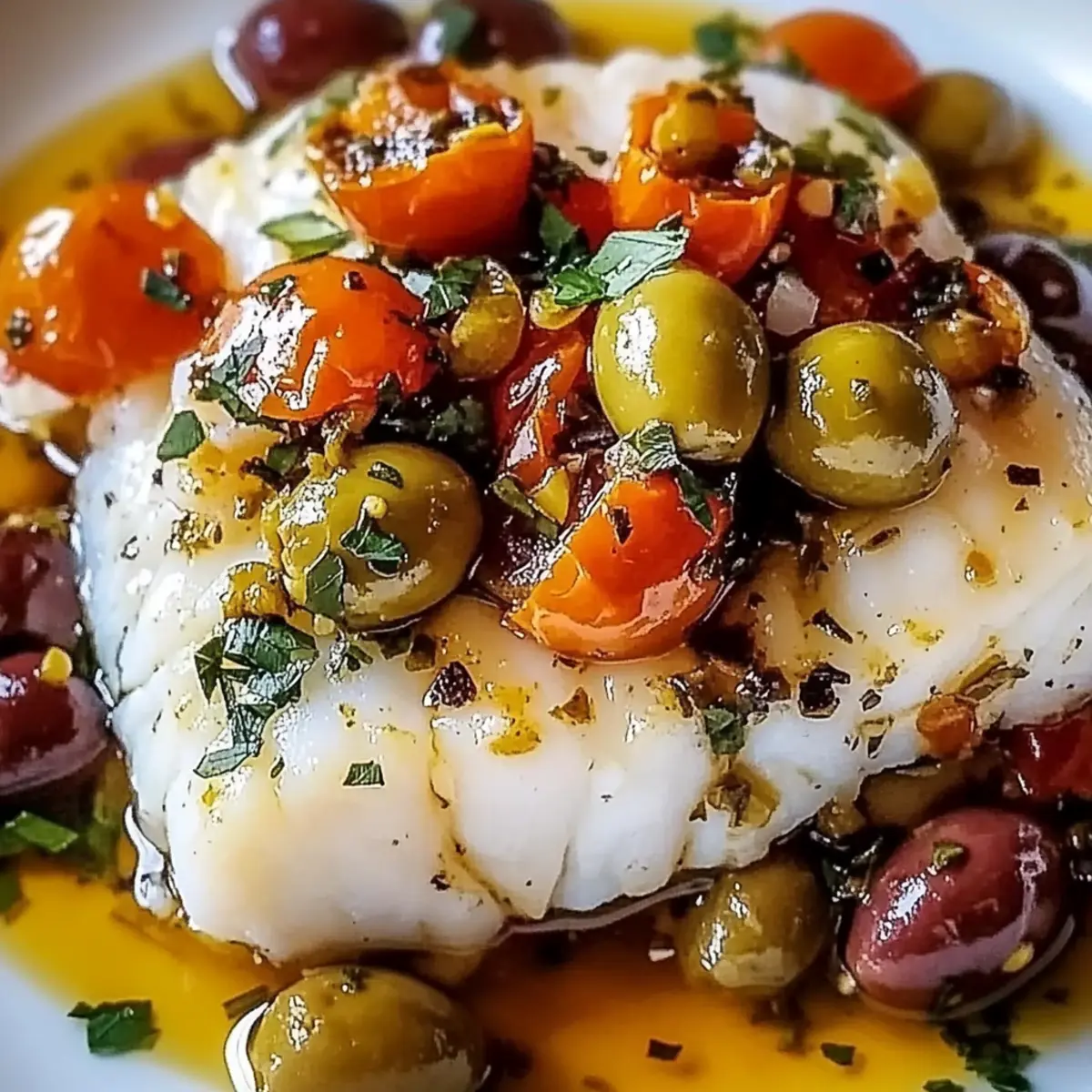 Mediterranean Baked Cod with Olives