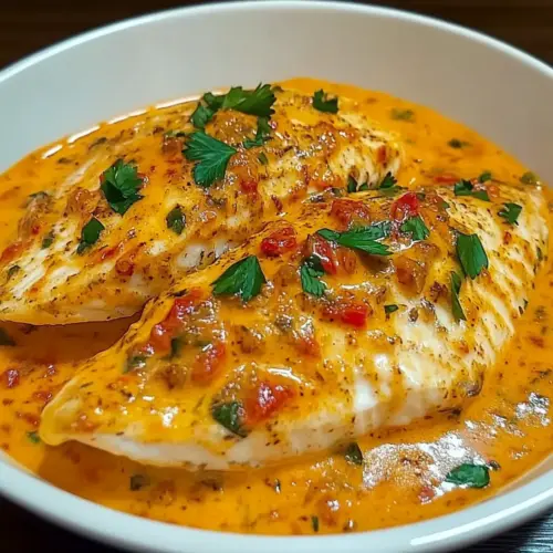 Tilapia in Roasted Pepper Sauce