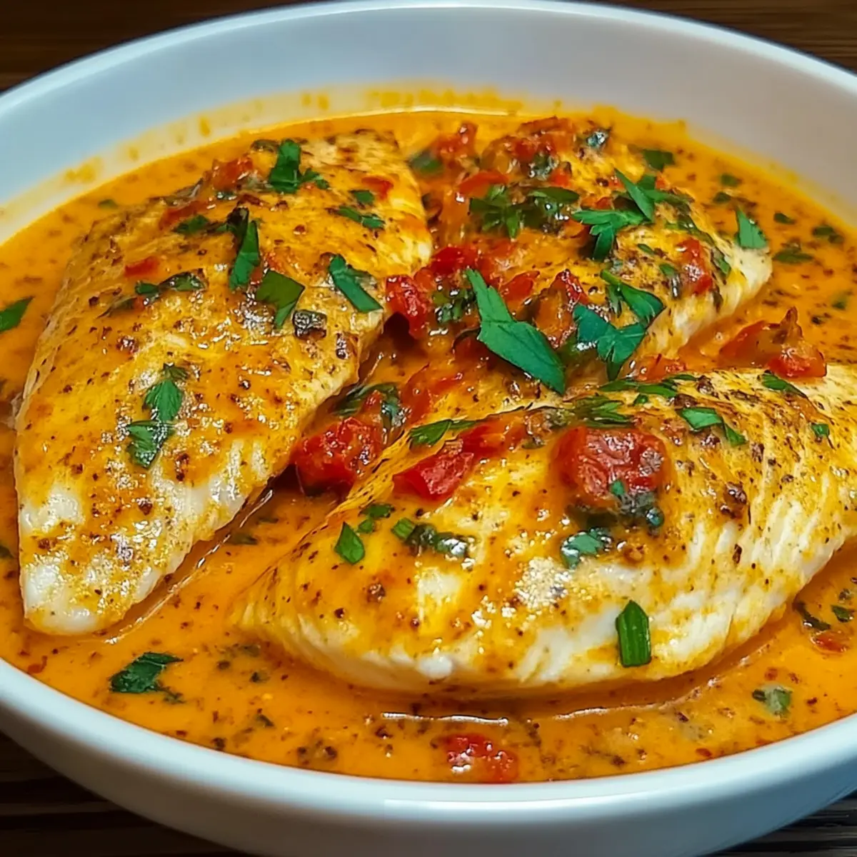 Tilapia in Roasted Pepper Sauce