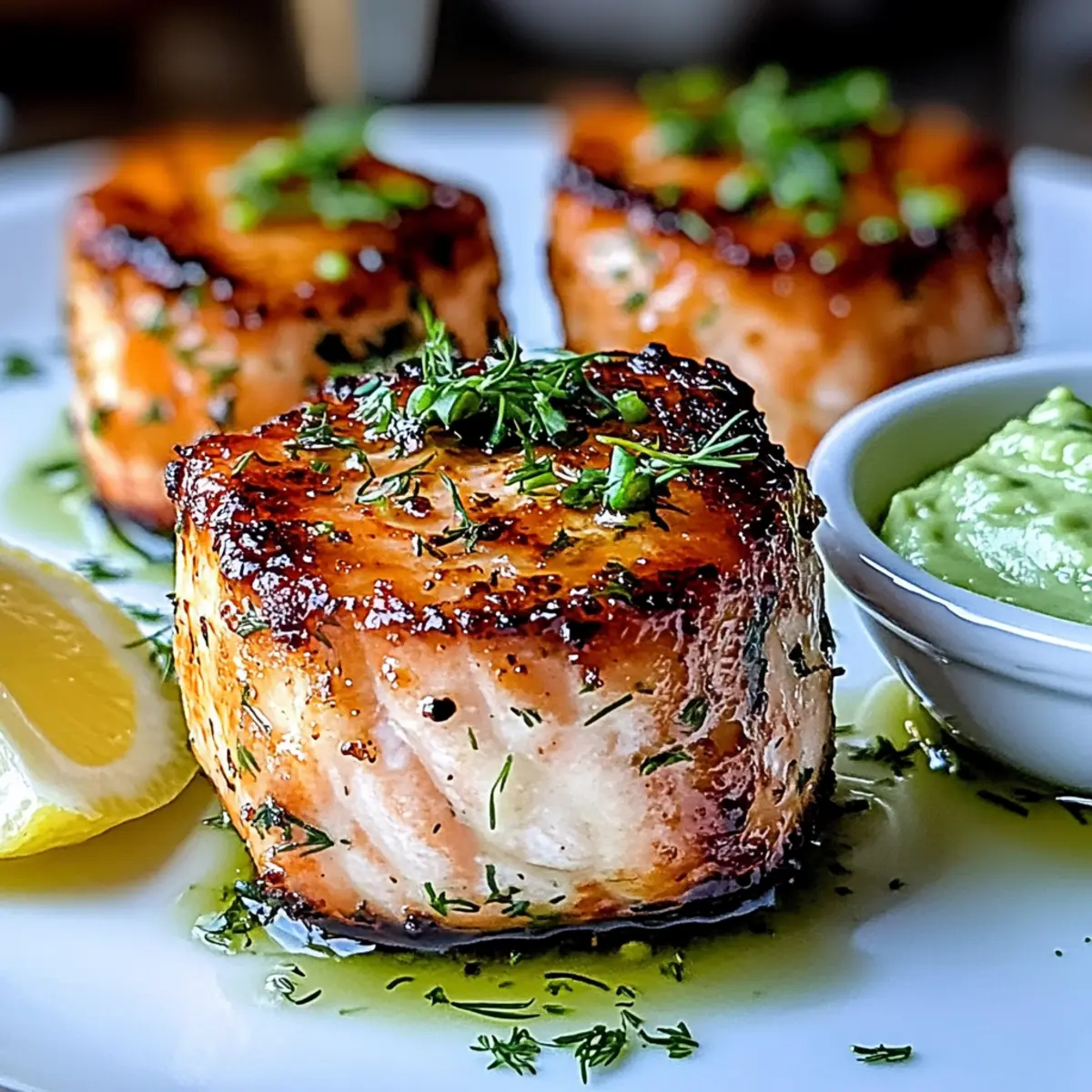Salmon Balls Avocado Sauce