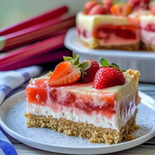Strawberry Rhubarb Pudding Dessert