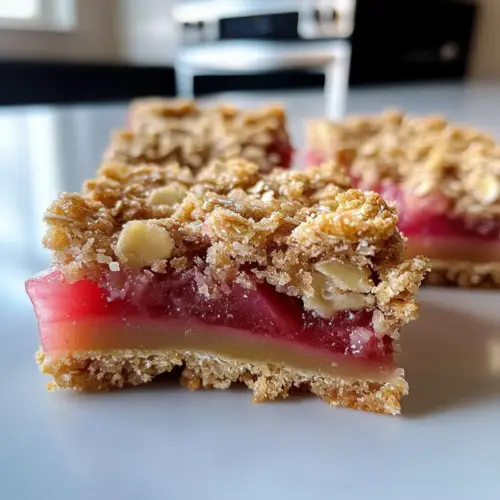 Tangy Rhubarb Oat Bars