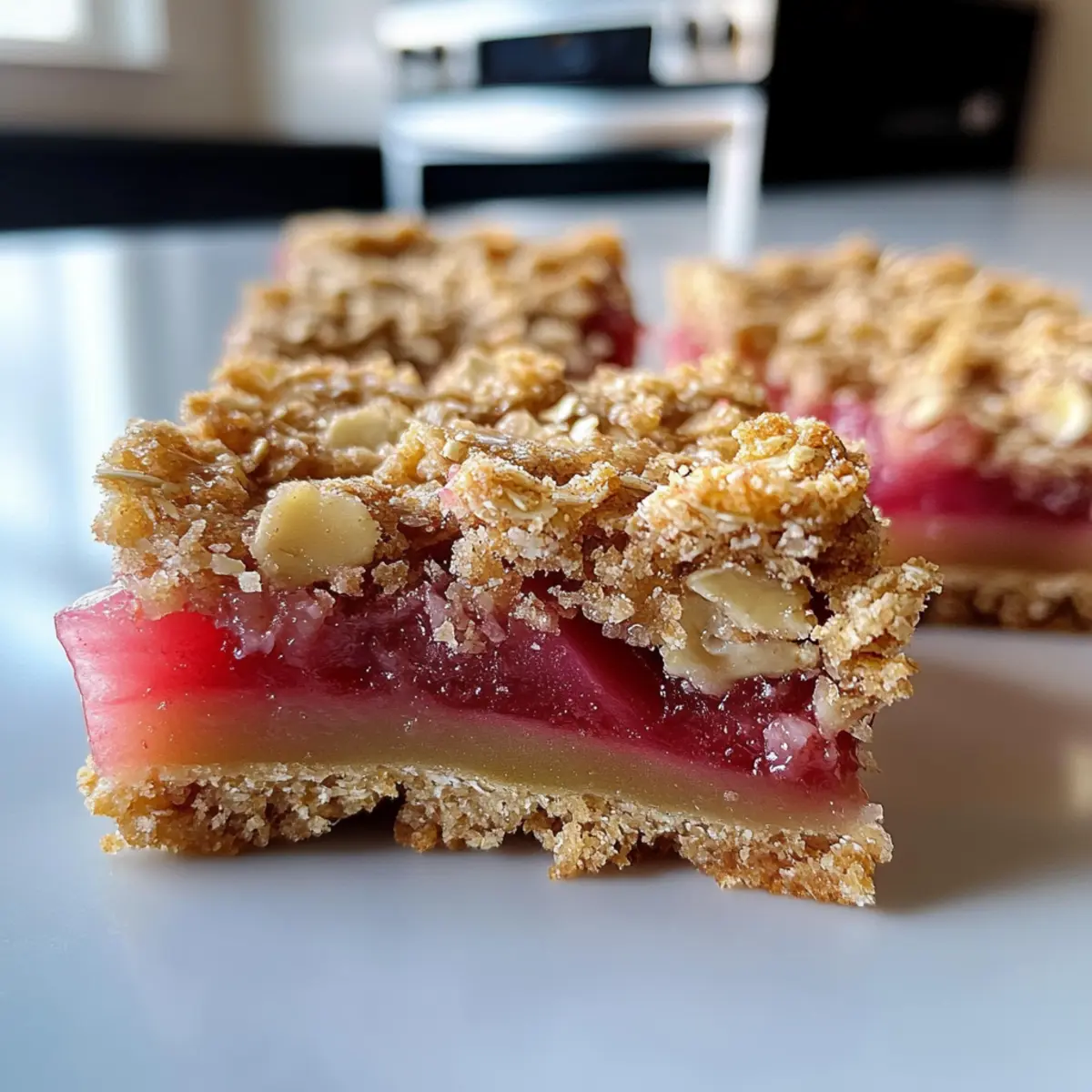 Tangy Rhubarb Oat Bars
