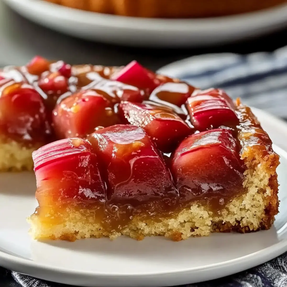 Rhubarb Upside‑Down Cake
